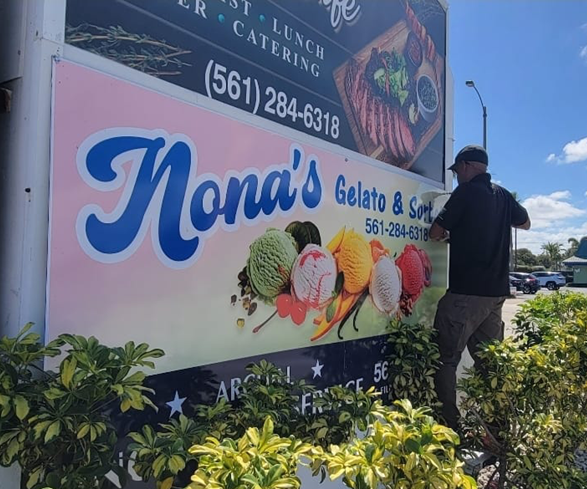 OUTDOOR SIGN INSTALLATION – NONA’S GELATO AND SORBETS